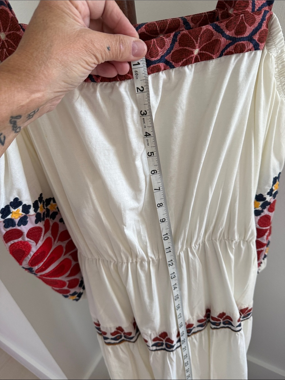 L/XL FARM Rio Dress with Red Floral Embroidery - Picture 12 of 13